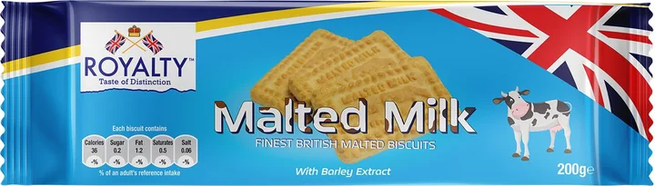 Royalty Malted Milk Biscuits, 20 × 200 g