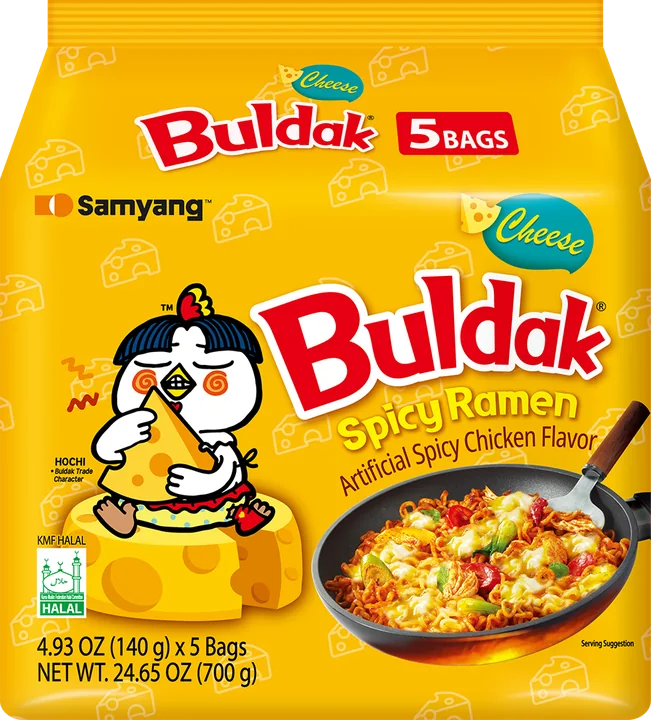 Samyang Noodles Cheese, 8 × 5 × 140 g