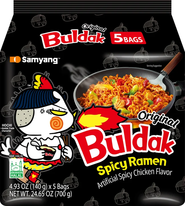 Samyang Noodles Original Black, 8 × 5 × 140 g