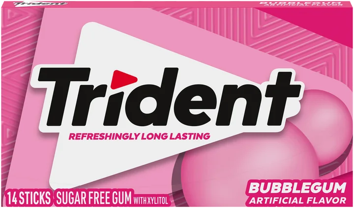 Trident Bubble Gum 14 Sticks, 12 × 12