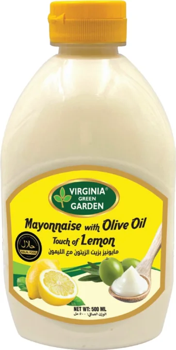 Virginia Green Garden Mayonnaise with Olive Oil Lemon - Noor PET, 12 × 500 g
